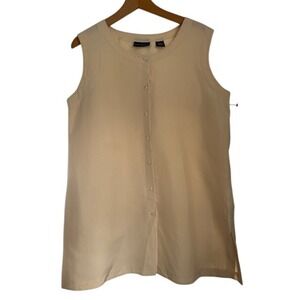Banana Republic Silk Sleeveless Button Down Tunic Top‎ Women's Size L